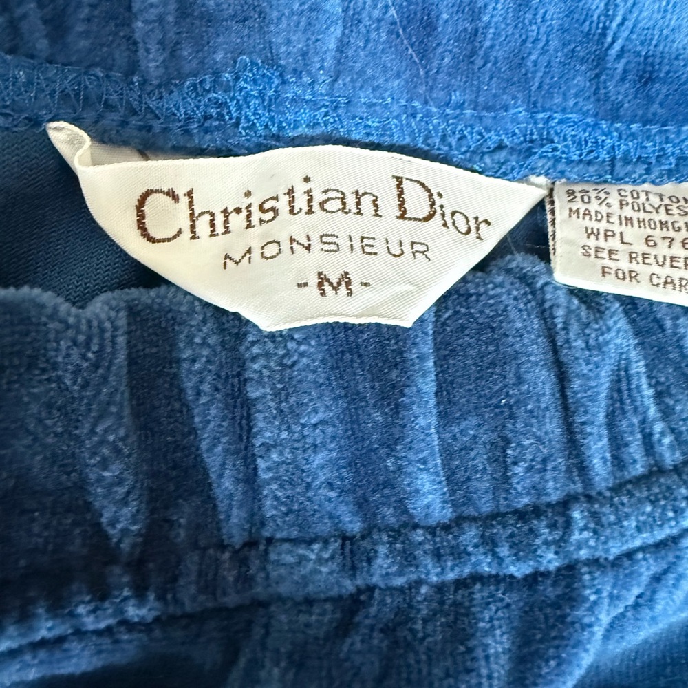 RARE Vintage Christian Dior Monsieur Blue Soft Velour Track Suit 80s-90’s - Picture 12 of 16